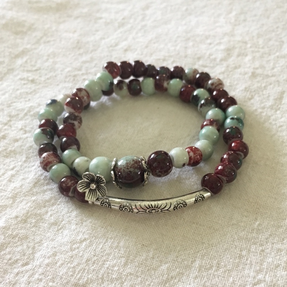 New Ceramic boho yoga lucky bracelet